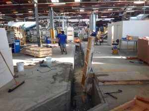 Underfloor duct, Carter Holt Harvey Mahunga Drive; before, after